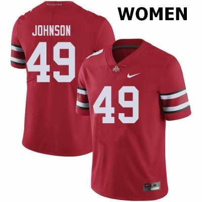 NCAA Ohio State Buckeyes Women's #49 Xavier Johnson Red Nike Football College Jersey MMP4045CV